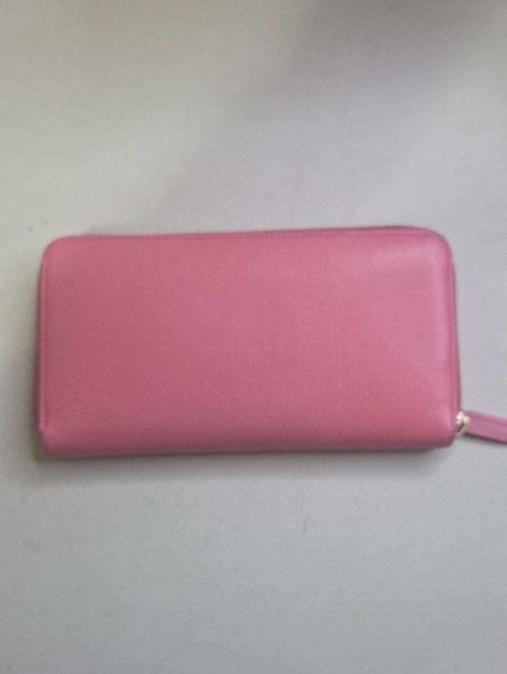 Chanel Pink Zip-Around Wallet with Gold Logo